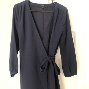 JCrew navy wrap dress